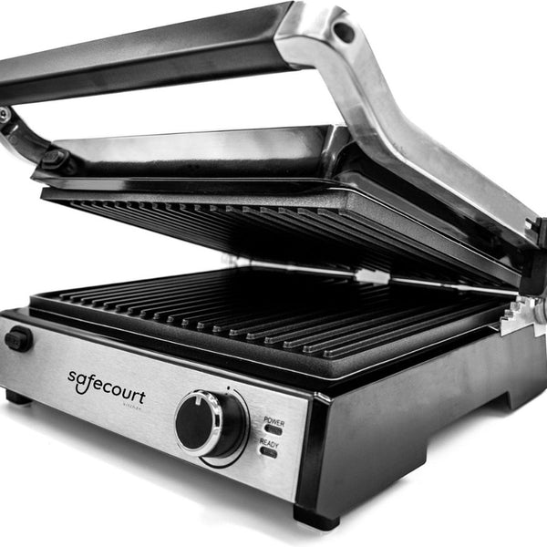 Safecourt Kitchen Tosti apparaat - Grill apparaat - Uitneembare platen ContactGrill - 3-in-1 -180 °C grill