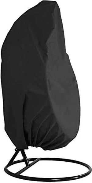 Beschermhoes Hangstoel Egg - Zwart - 190 x 115 cm - Waterproof - Universeel model - Hoes van Egg Chair - Waterdichte Beschermer voor Egg Stoel met Standaard