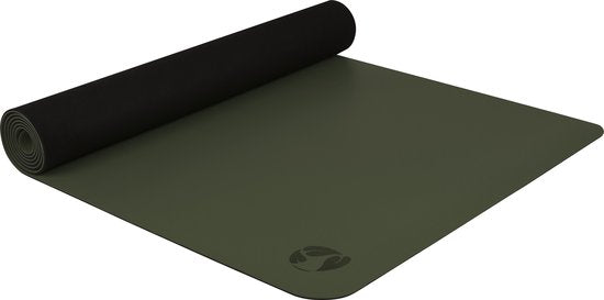 Ecoyogi PRO GRIP Yogamat (180 x 65 x 0,42 cm) - Olijf Groen - 100% Natuurrubber en Vochtabsorberende PU Top Laag | Geweldige veerkracht | Onder alle omstandigheden een stevige grip | Geschikt voor Hot, Bikram, Vinyasa, Flow, Ayenger en Ashtanga Yoga