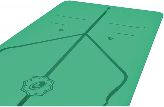 Liforme Compacte Reis Yogamat - Fitnessmat Groen - (66 x 180 x 0,2 cm) 1,6 kg | Inclusief Draagtas | Lichtgewicht & Reisvriendelijk | Uitstekende Grip & Snel Drogend | Milieuvriendelijk Rubber | AlignForMe Markeringen | Geschikt voor Yoga Onderweg
