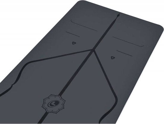 Liforme Compacte Travel Yogamat Grijs - (66 x 180 x 0,2 cm) 1,6 kg | Inclusief Draagtas | Lichtgewicht & Reisvriendelijk | Uitstekende Grip & Snel Drogend | Milieuvriendelijk Rubber | AlignForMe Markeringen | Geschikt voor Yoga Onderweg