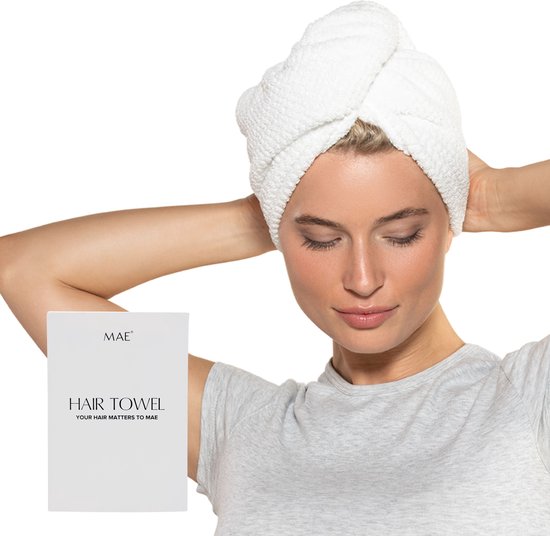 MAE Hair Towel | Haarhanddoek | Microvezel Haarwrap | Sneldrogend | Ergonomisch Ontwerp | Anti Pluis