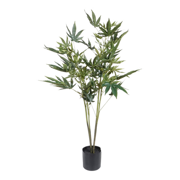 Kopu® Kunstplant Hennep 90 cm met zwarte Pot - 73 bladeren