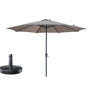 Kopu® Set Madrid 350 cm Grote Parasol Rond met Beschermhoes en Parasolvoet - Taupe