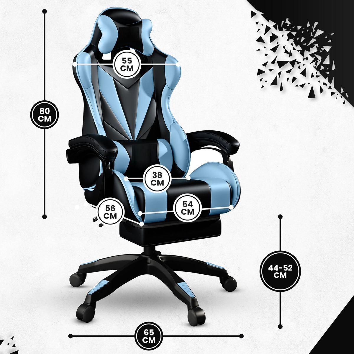 Bayt Gaming Stoel - Cyaan-Zwart