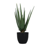 Kopu® Kunstplant Aloe Vera 55 cm in zwarte Bloempot - 17 bladeren