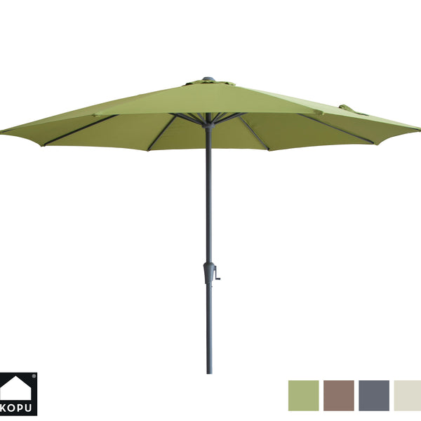 Kopu® Madrid 350 cm Grote Parasol Rond met Beschermhoes - Olijfgroen