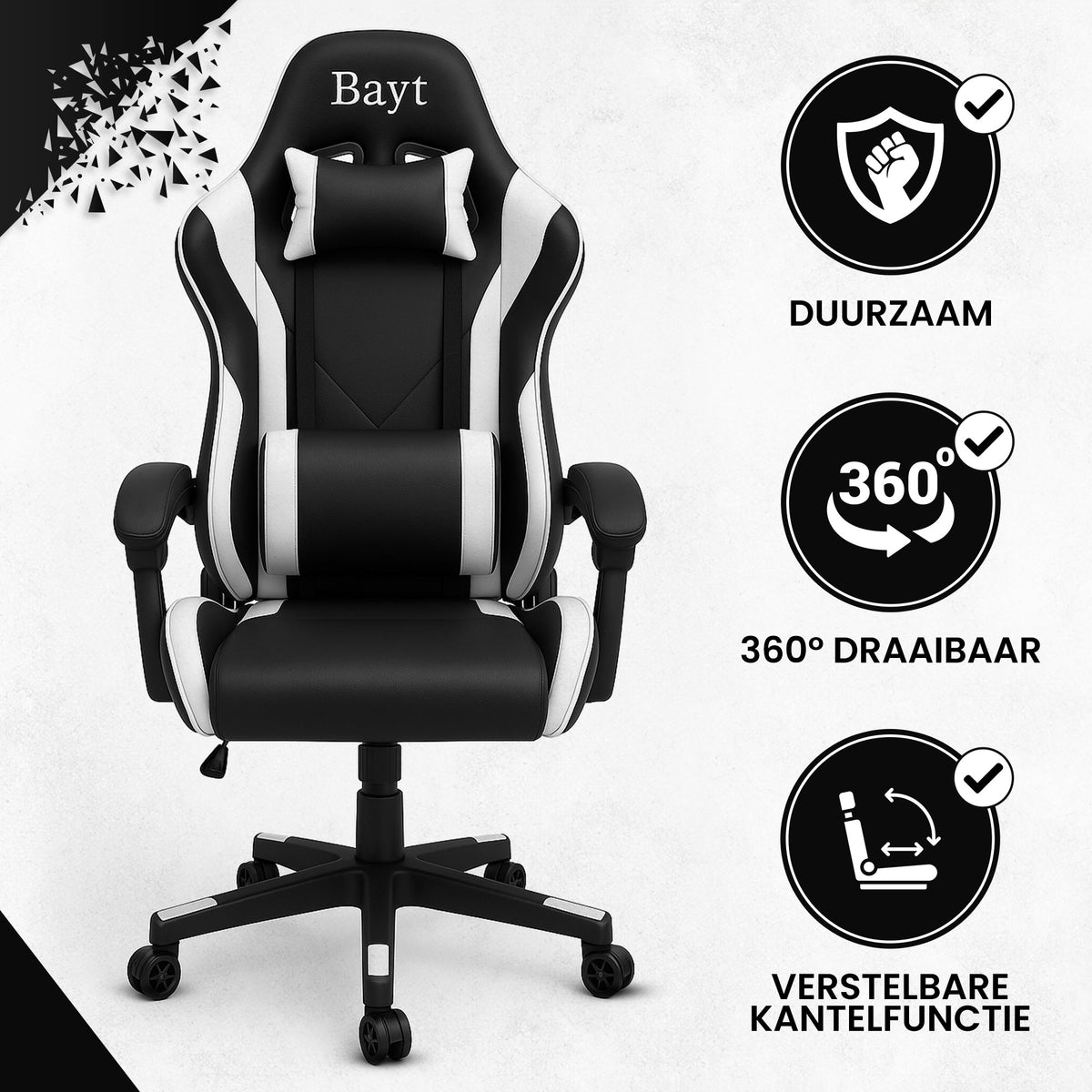 Bayt Gamingstoel Zwart-Wit