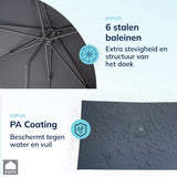 Kopu® Leon Parasol Rechthoek 150x250 cm - met Hoes en Voet - Grijs