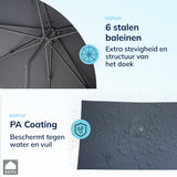Kopu® Leon Parasol Rechthoek 150x250 cm - Balkonparasol met Hoes - Grijs