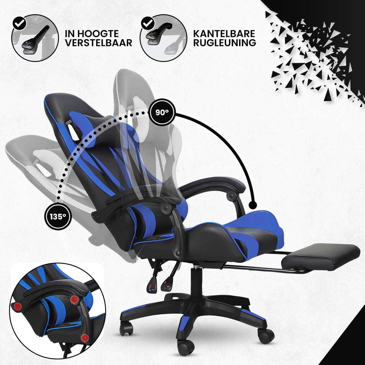 Bayt Gamingstoel Zwart-Blauw