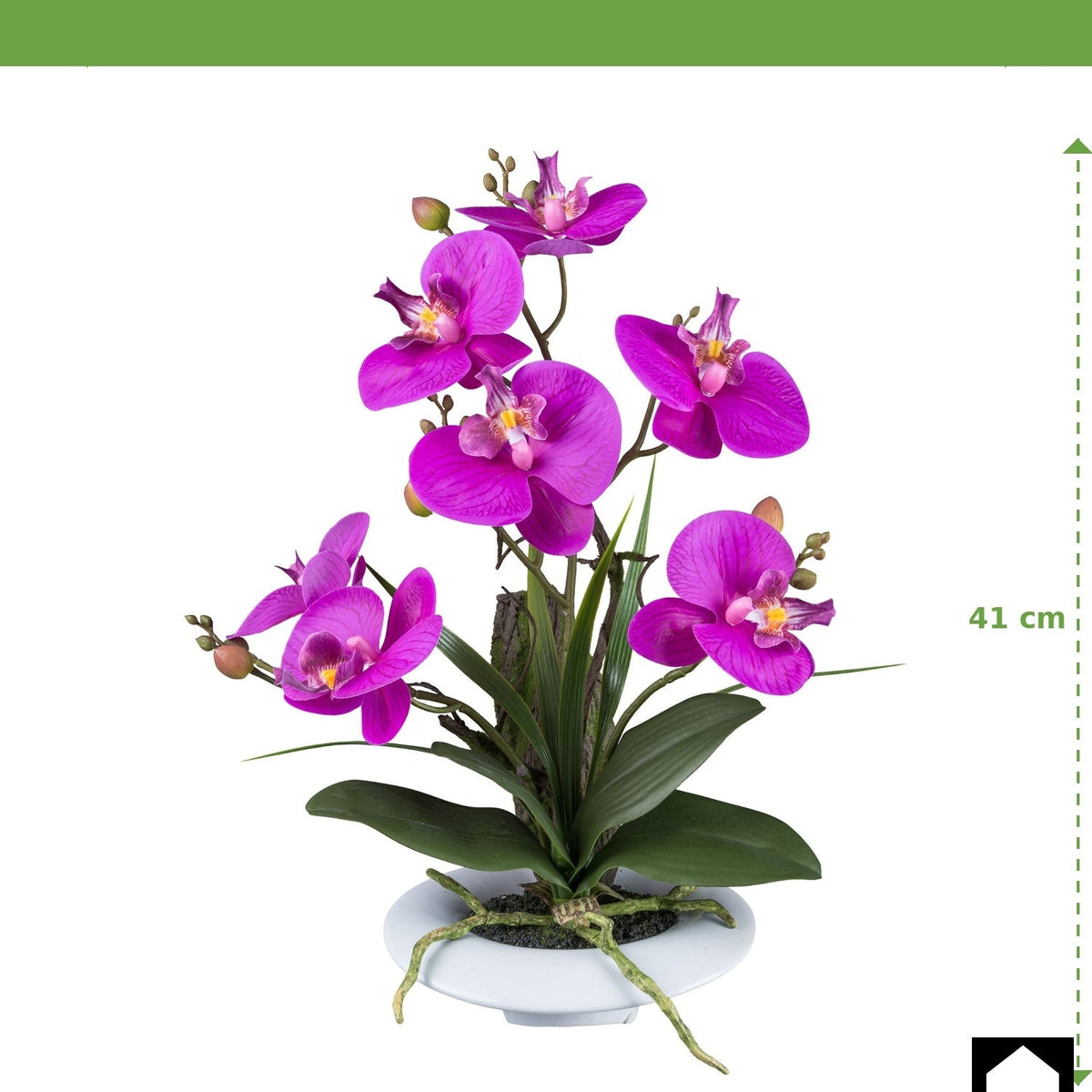 Kopu® Kunstbloem Orchidee 41 cm Paars met Bloemschaal - Phalaenopsis