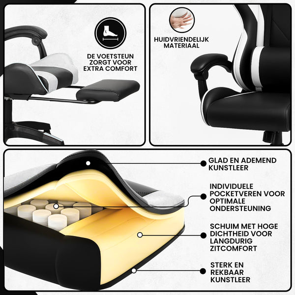 Bayt Gamingstoel Zwart-Wit