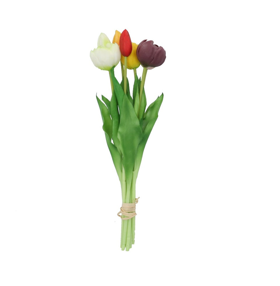 Kopu® Kunstbloemen bos Tulpen Mix 7 stuks 39 cm - Multikleur