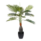 Kopu® Kunstplant Kentiapalm 100 cm 12 varens - zwarte pot - Nepplant