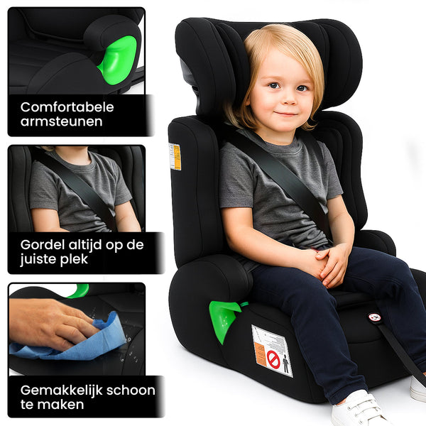 Oemmie Autostoel Zwart-Groen