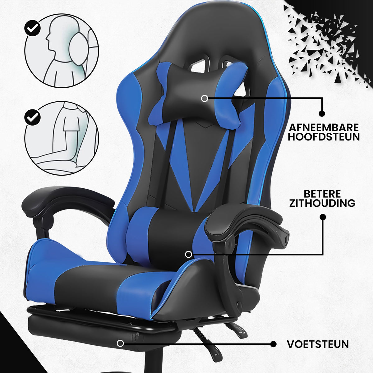 Bayt Gamingstoel Zwart-Blauw