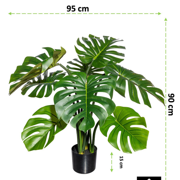 Kopu® Kunstplant Split Philodendron 90 cm - 8 bladeren - Nepplant