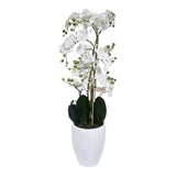 Kopu® Kunstbloem Orchidee 110 cm Wit Bloempot Rond - Phalaenopsis