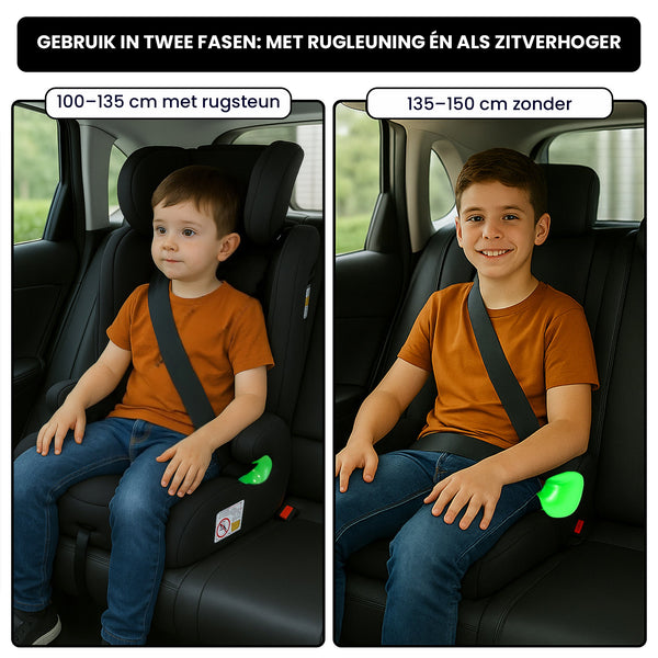 Oemmie Autostoel Zwart-Groen