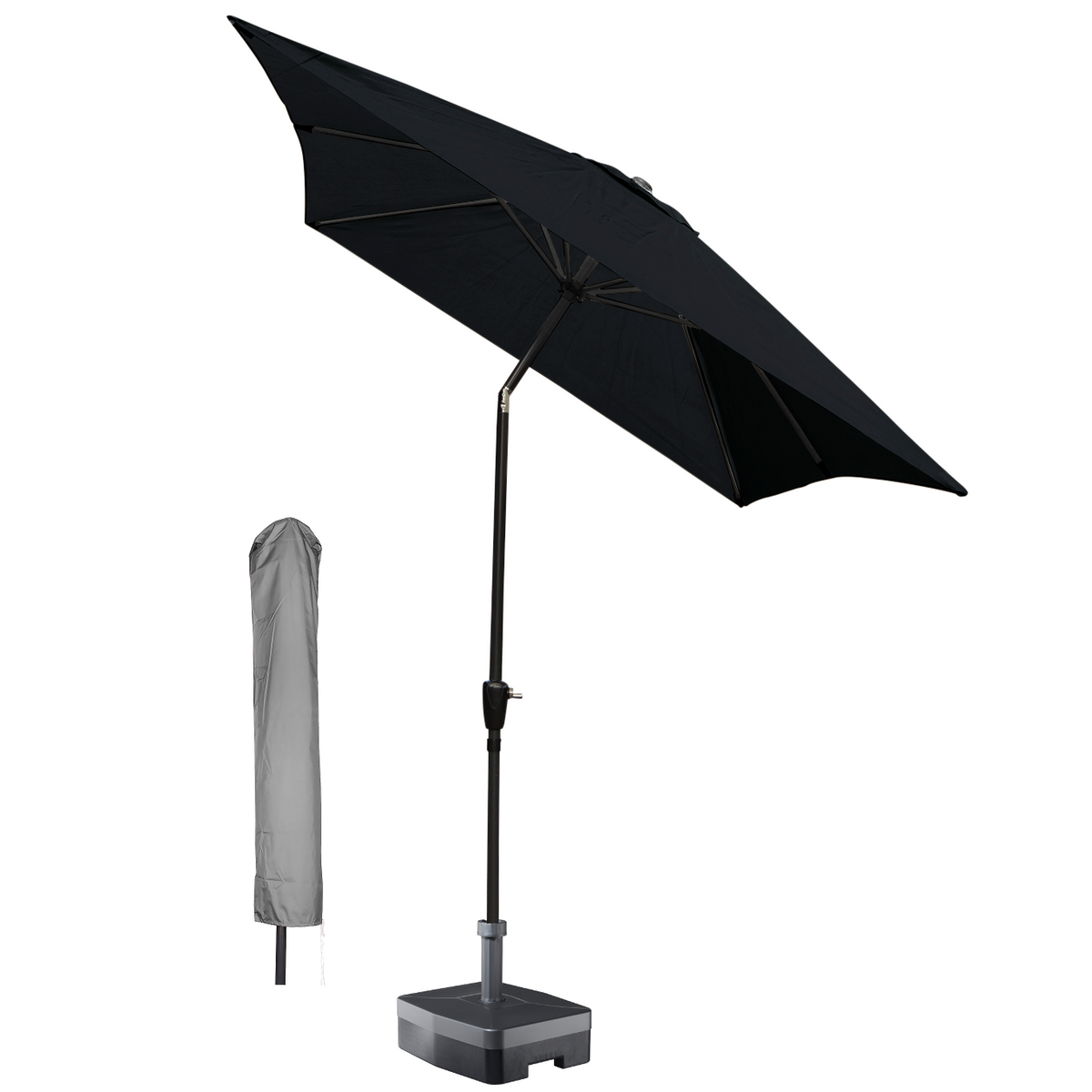 Kopu® Bilbao Parasolset Rechthoekig 150x250 cm met Hoes - Zwart