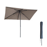 Kopu® Leon Parasol Rechthoek 150x250cm met Hoes - Hoogteverstelbaar - Taupe