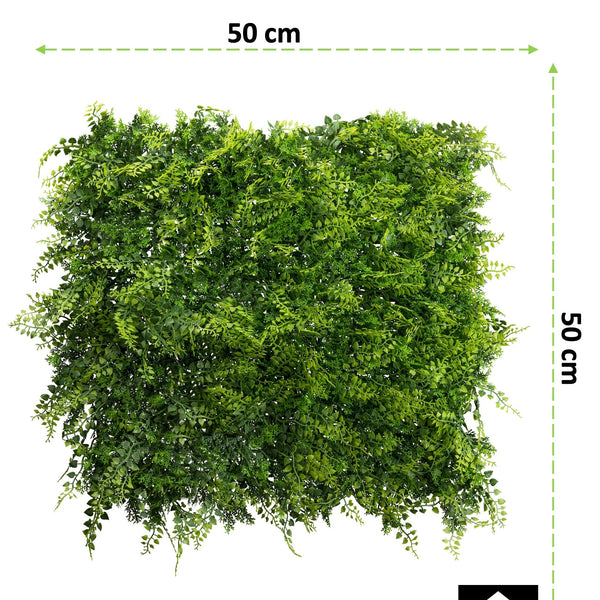 Kopu® kunstplant UV Bestendig Wandpaneel Planten mat 50x50x7 cm Varens