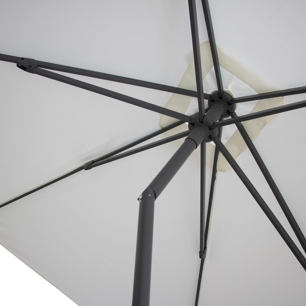Kopu® Leon Parasol Rechthoek 150x250 cm - met Hoes en Voet - Creme
