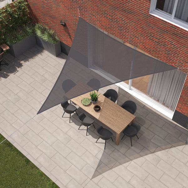 Kopu® Schaduwdoek Driehoek 3 mtr - 280 grams Waterdoorlatend - Grijs