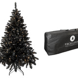 Excellent Trees® Stavanger Black 180 cm Zwarte Kerstboom met Verlichting  - nu met Opbergtas t.w.v. € 27.50