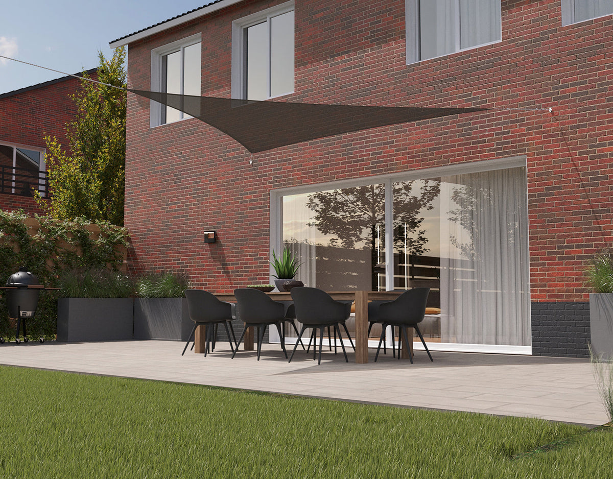 Kopu® Schaduwdoek Driehoek 3,6 mtr - 280 grams Waterdoorlatend - Grijs