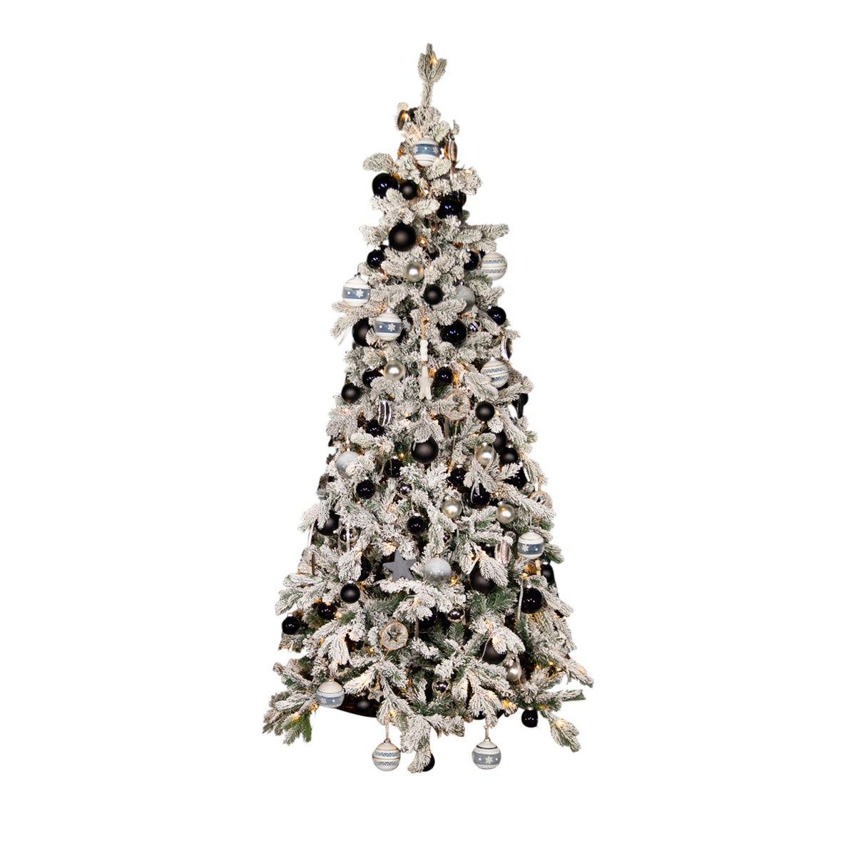 Excellent Trees® LED Varberg Smalle Witte Kerstboom met Sneeuw en Verlichting 150 cm -  ⌀86cm - ↕150cm