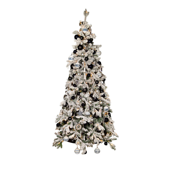 Excellent Trees® LED Varberg Smalle Witte Kerstboom met Sneeuw en Verlichting 150 cm -  ⌀86cm - ↕150cm