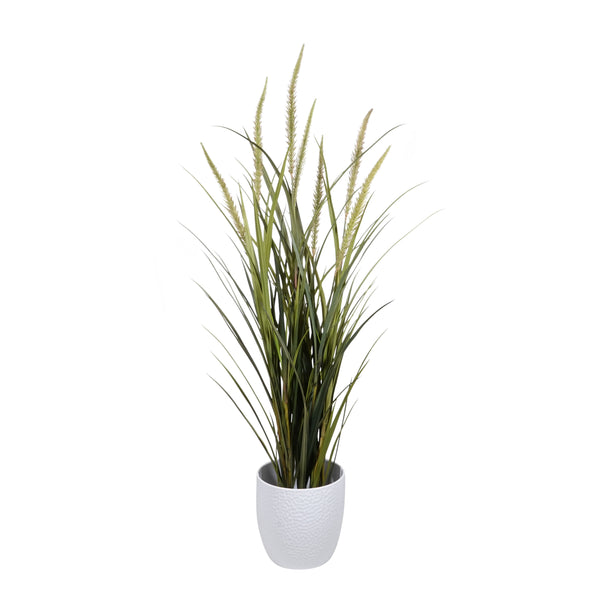 Kopu® Kunstplant Miscanthus 135 cm - 7 pluimen - in zwarte pot