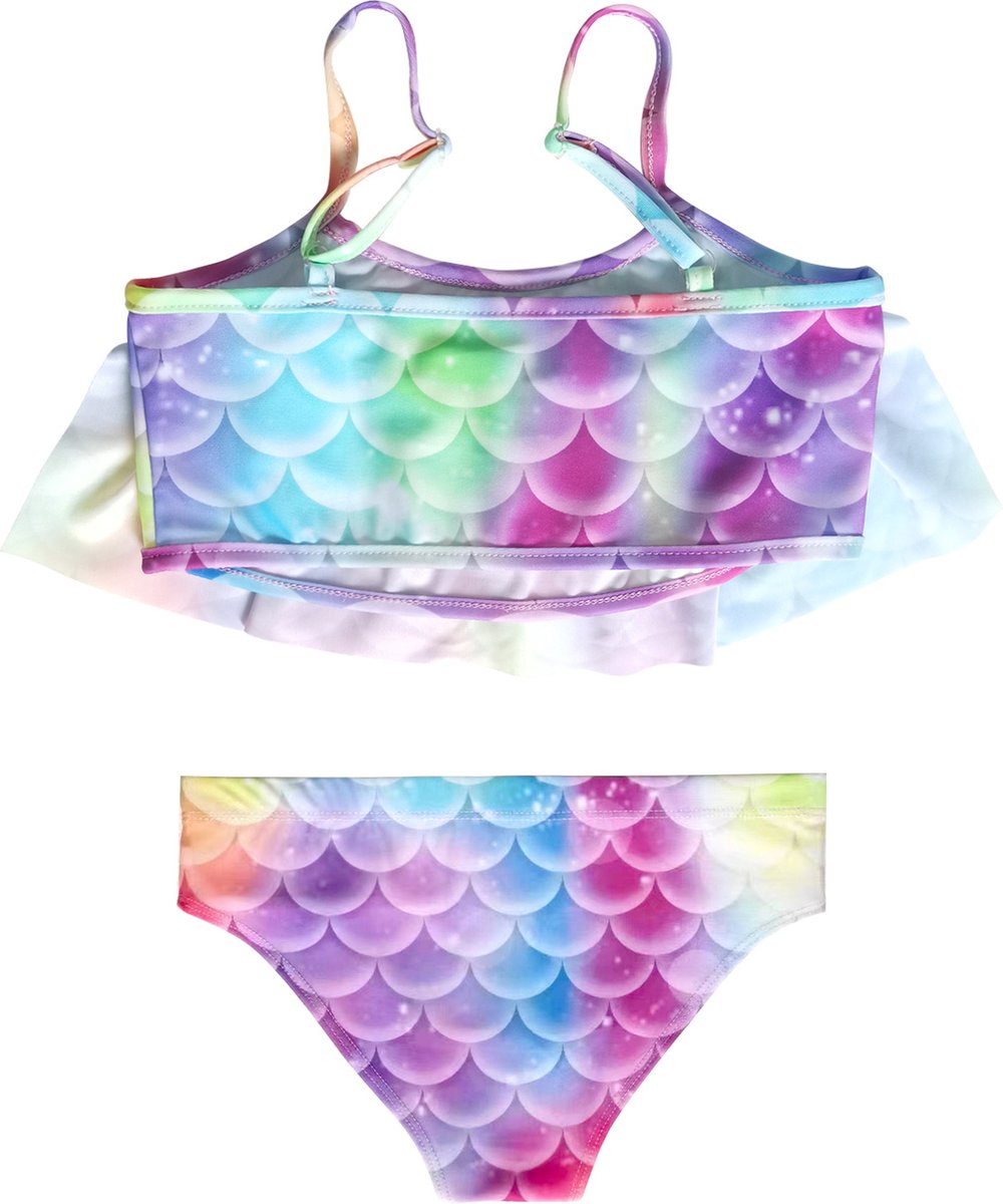 Zeemeerminstaart met bikini verkleed set Blauw, Paars en Roze