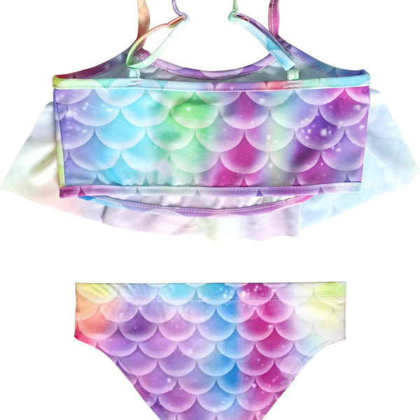 Zeemeerminstaart met bikini verkleed set Blauw, Paars en Roze