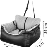 Autostoel Hond - Zwart - 50 x 55 x 35 cm - Hondenmand Met Veiligheidsriempje Voor In De Auto - Automand Hond - Hondenstoel voor Honden