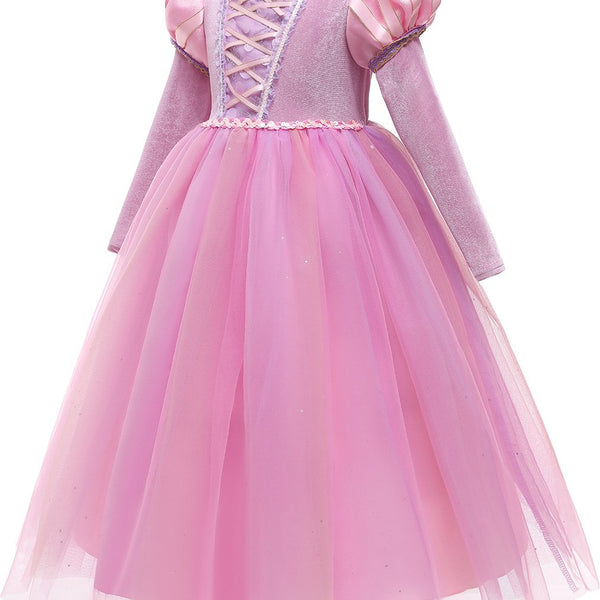 Luxe Roze Rapunzel Winter Prinsessenjurk