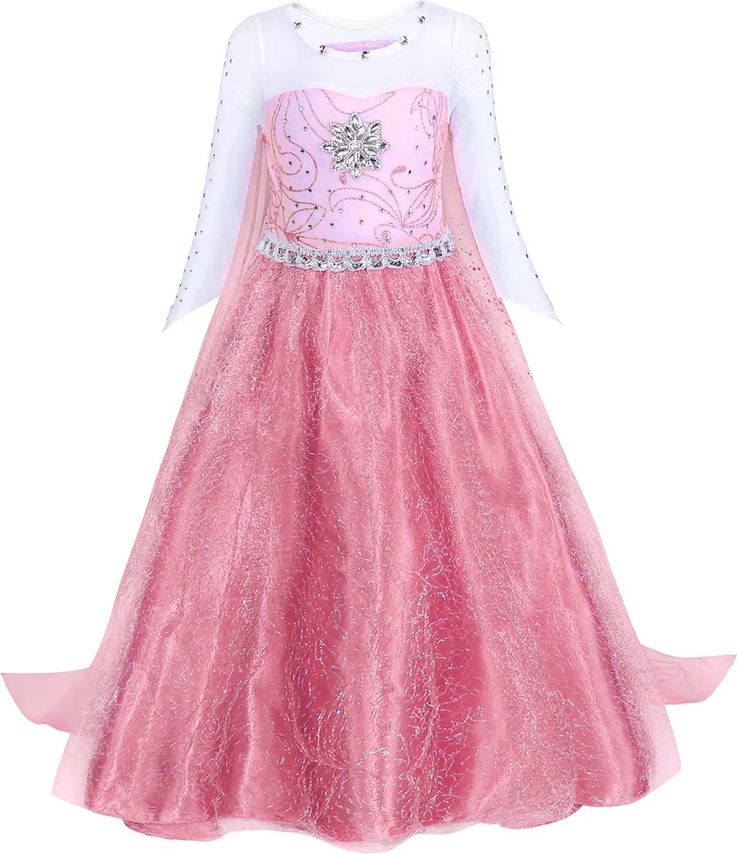 Elsa Verkleed Jurk met Ster Roze