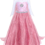 Elsa Verkleed Jurk met Ster Roze
