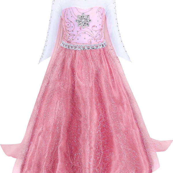 Elsa Verkleed Jurk met Ster Roze