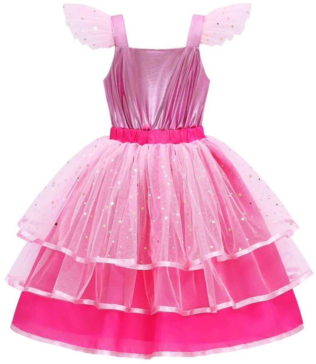 Luxe Barbie Prinsessenjurk Metallic Roze