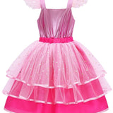 Luxe Barbie Prinsessenjurk Metallic Roze