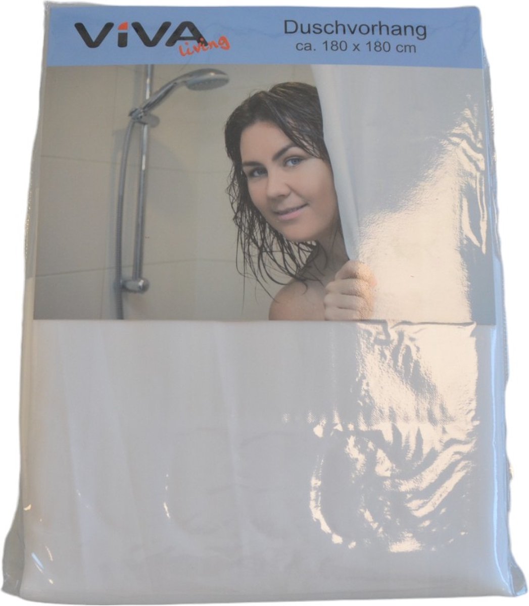 Douchegordijn - Wit - 180 cm x 180 cm - Inclusief ringen - Anti Schimmel - Polyester - Badgordijn