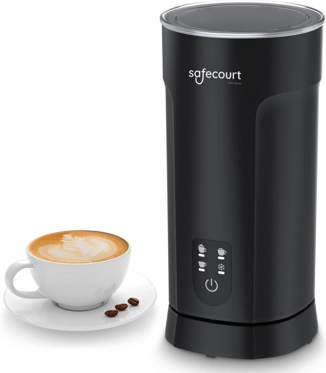 Safecourt kitchen Elektrische Melkopschuimer - 4-in-1 - Warm & Koud Schuim - BPA-vrij - Anti-aanbaklaag - Stil