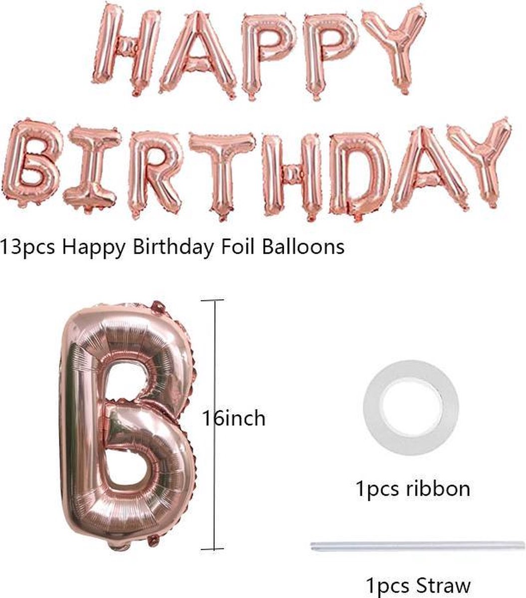 Rose Goud Verjaardag Versiering 79 stuks