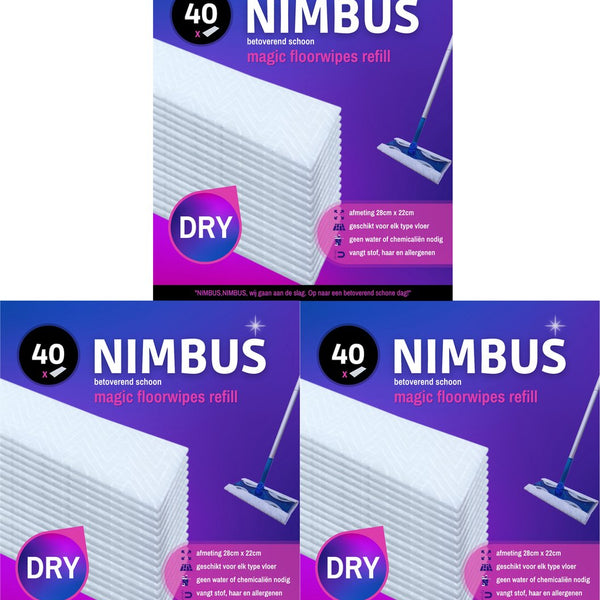 NIMBUS Magic Floorwipes Refill (120x) - Droge Vloerdoekjes - Geschikt voor Swiffer Vloerwisser