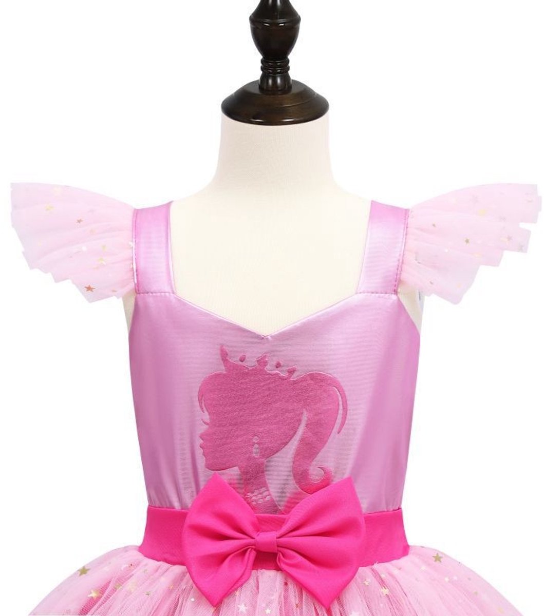 Luxe Barbie Prinsessenjurk Metallic Roze