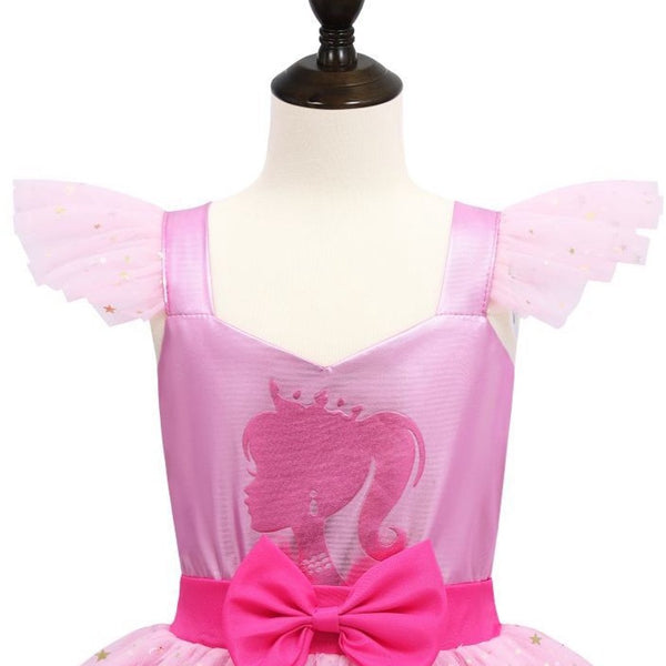 Luxe Barbie Prinsessenjurk Metallic Roze