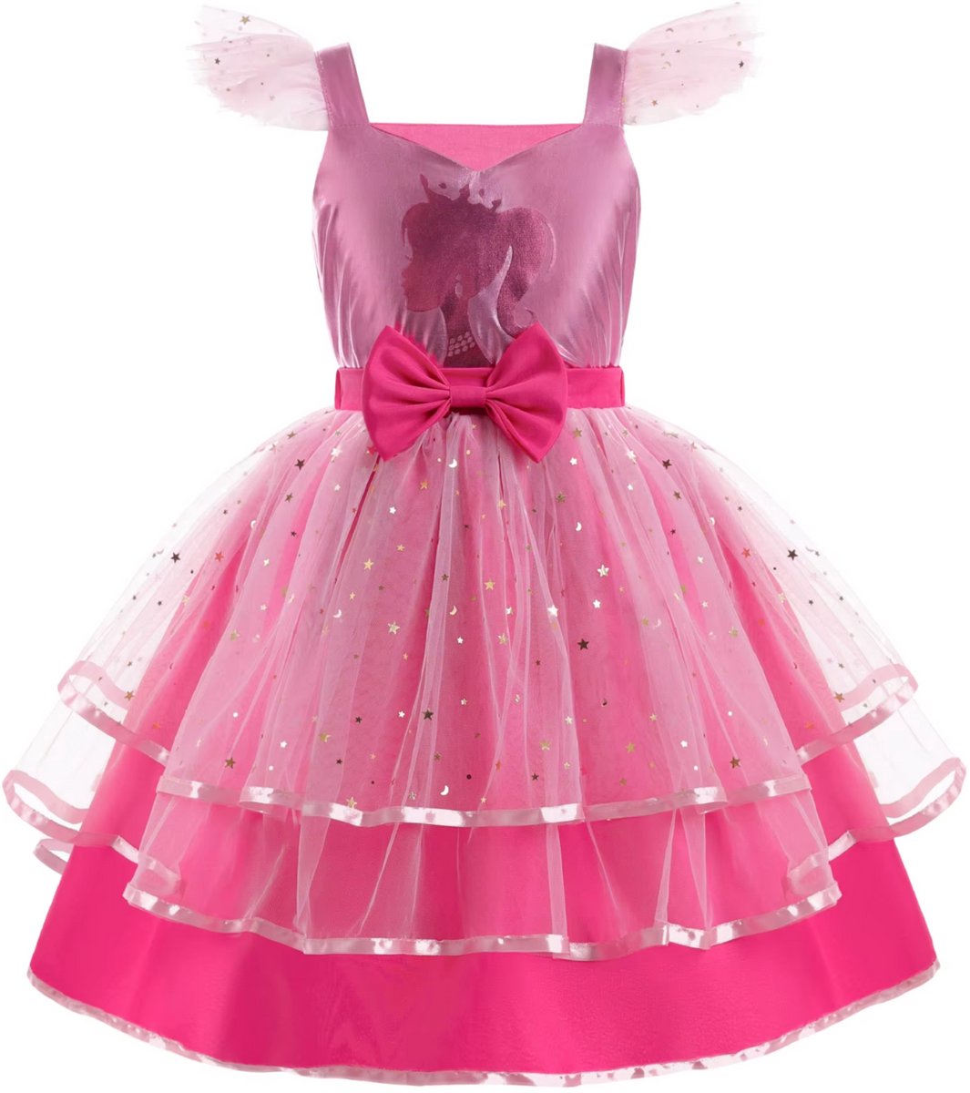 Luxe Barbie Prinsessenjurk Metallic Roze